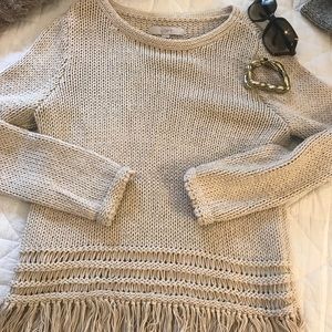 LOFT fringe knit sweater